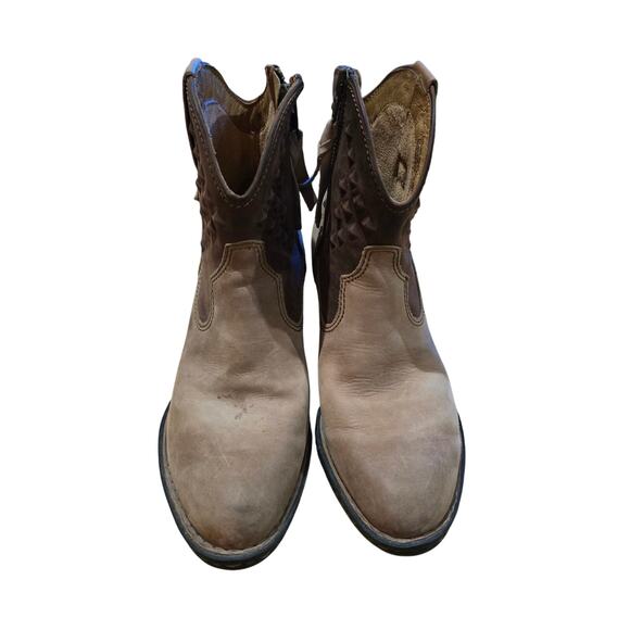 Born Jin Ankle Boots Two Tone Brown NWOB Size 7 - Picture 2 of 8